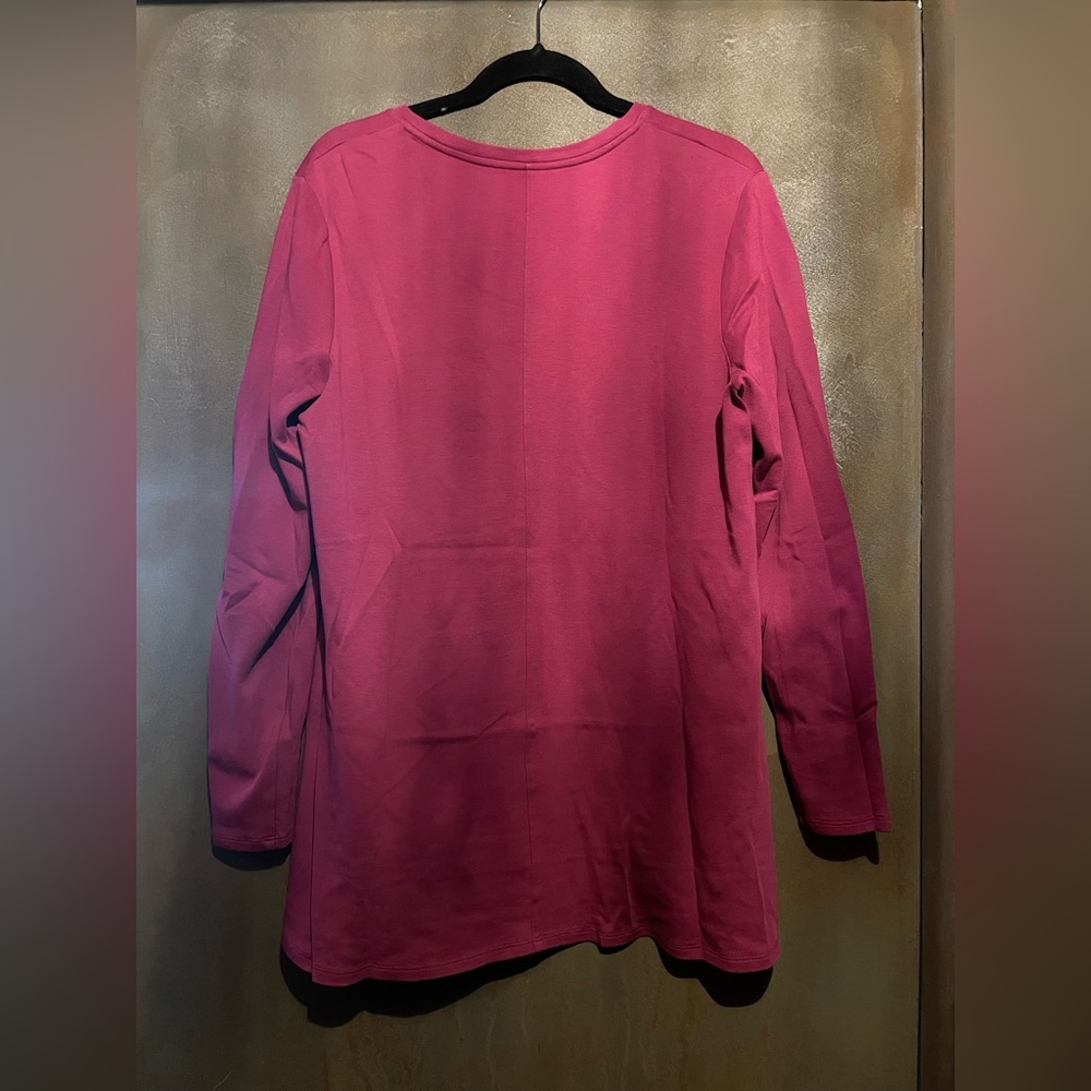 Isaac Mizrahi Women's Long Sleeve Top - Deep Pink - Picture 4 of 4